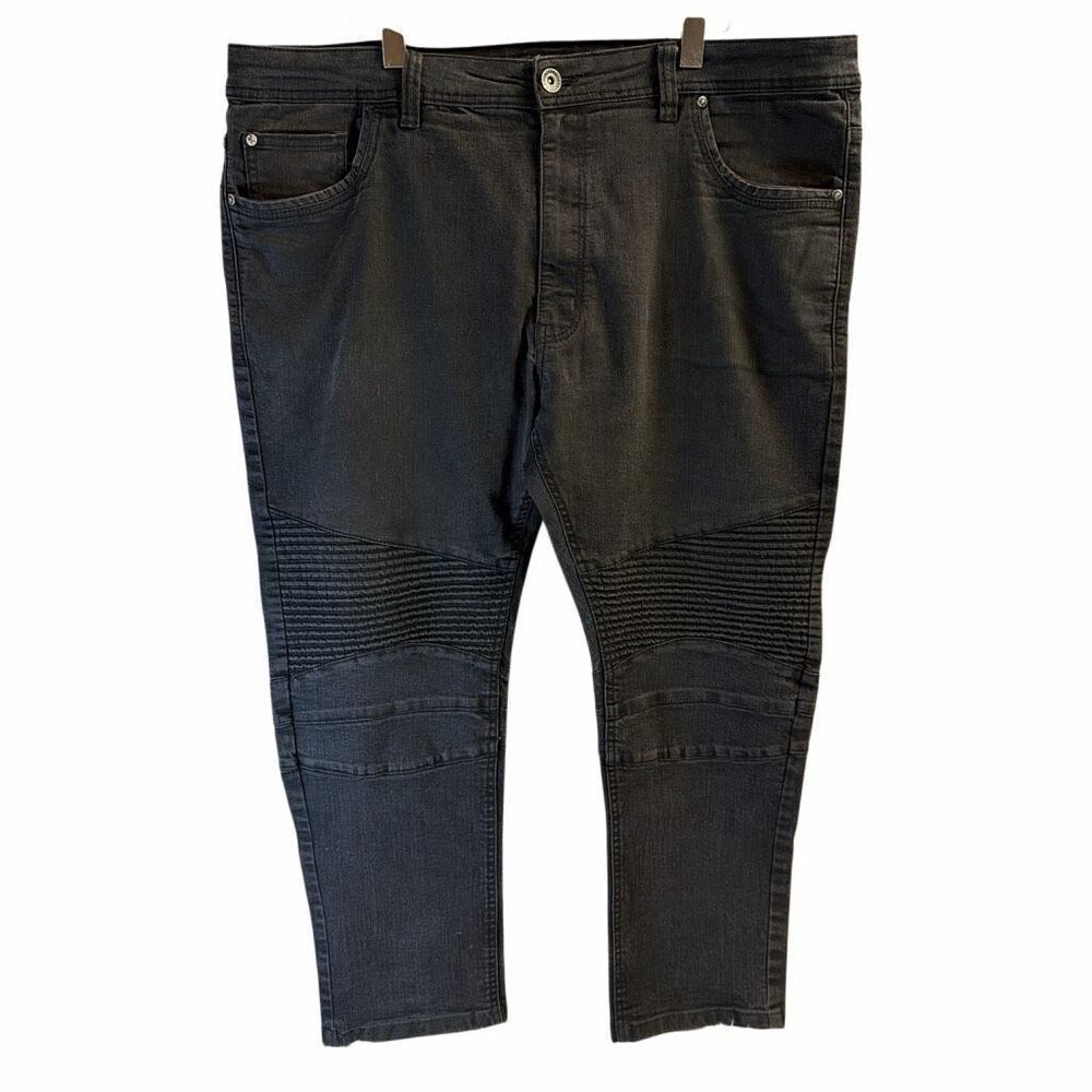 Marc Ecko Cut & Sew Moto Jeans 42x32 Black Biker Streetwear Denim Pants Black